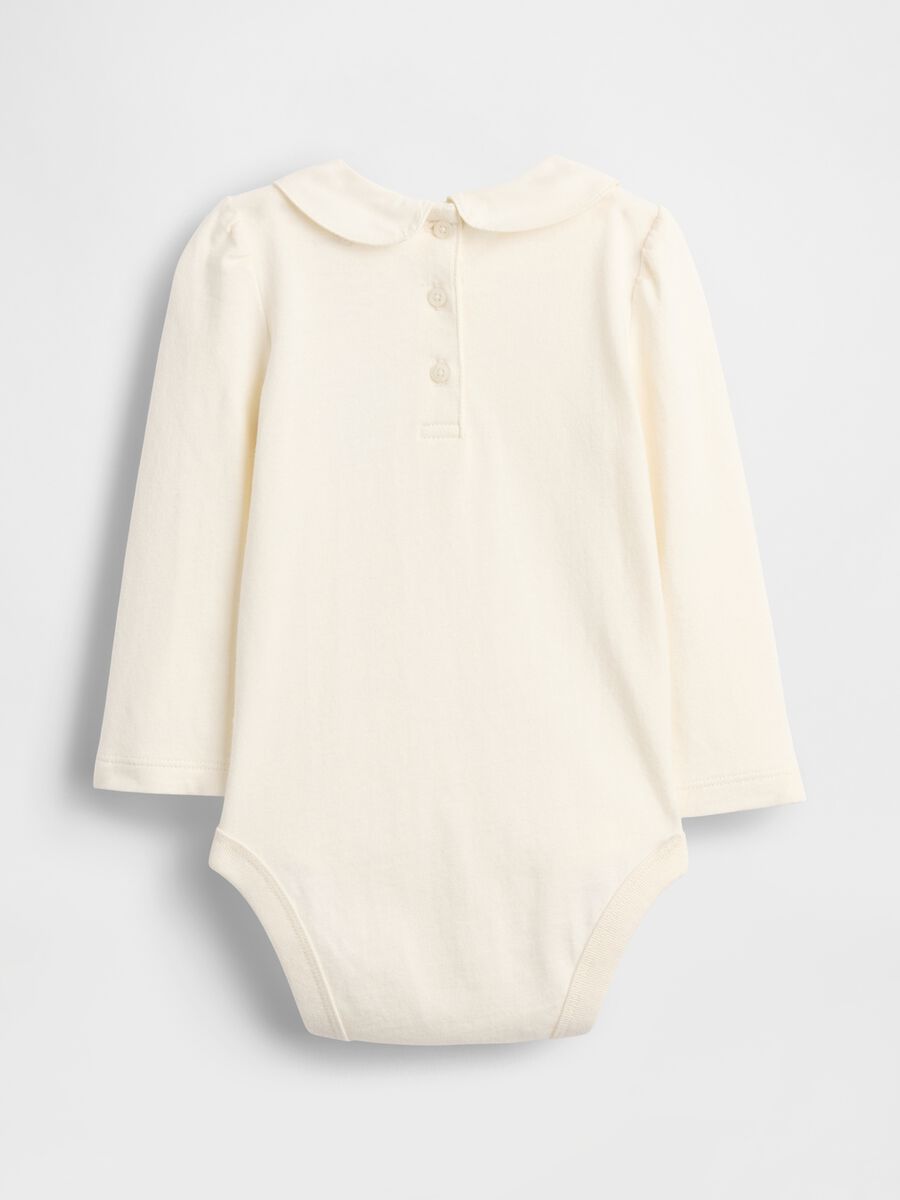 White baby bodysuit with collar Newborn Boy_1