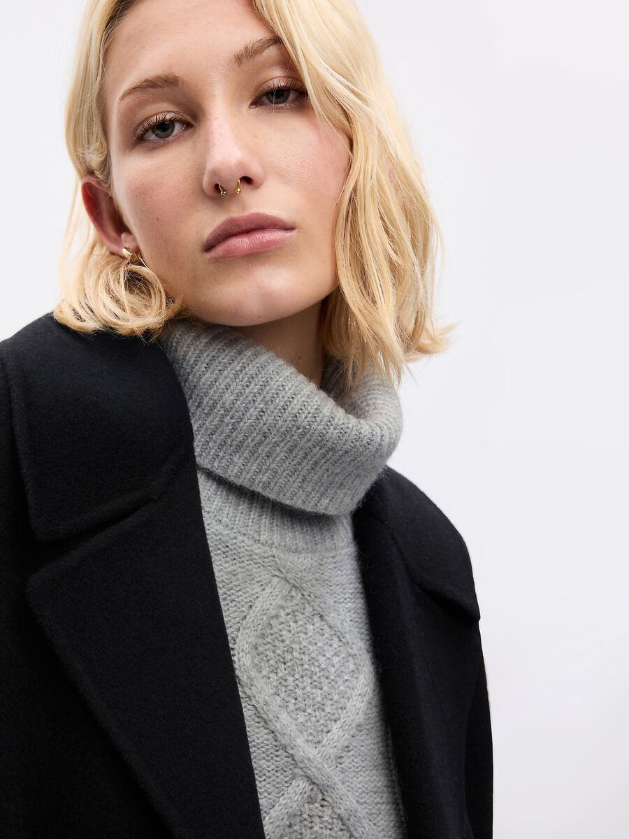 Turtle-neck pullover with slits Woman_1