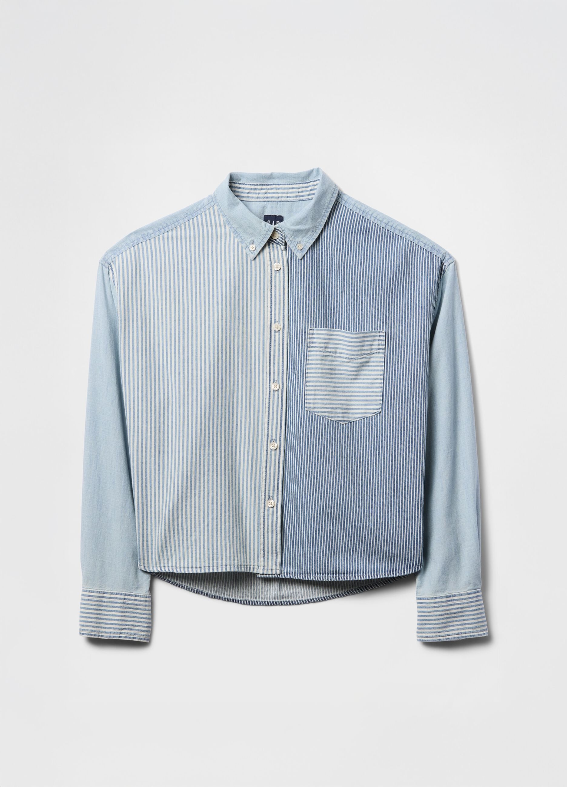 Camicia patchwork a righe Gap in cotone_3