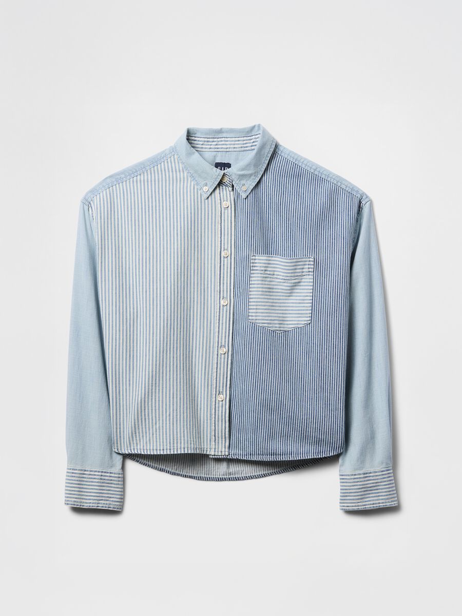 Camicia patchwork a righe Gap in cotone Donna_3