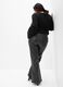 Pantalone flare fit effetto lucido_4