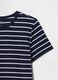 Blue and white striped pure cotton T-shirt_4