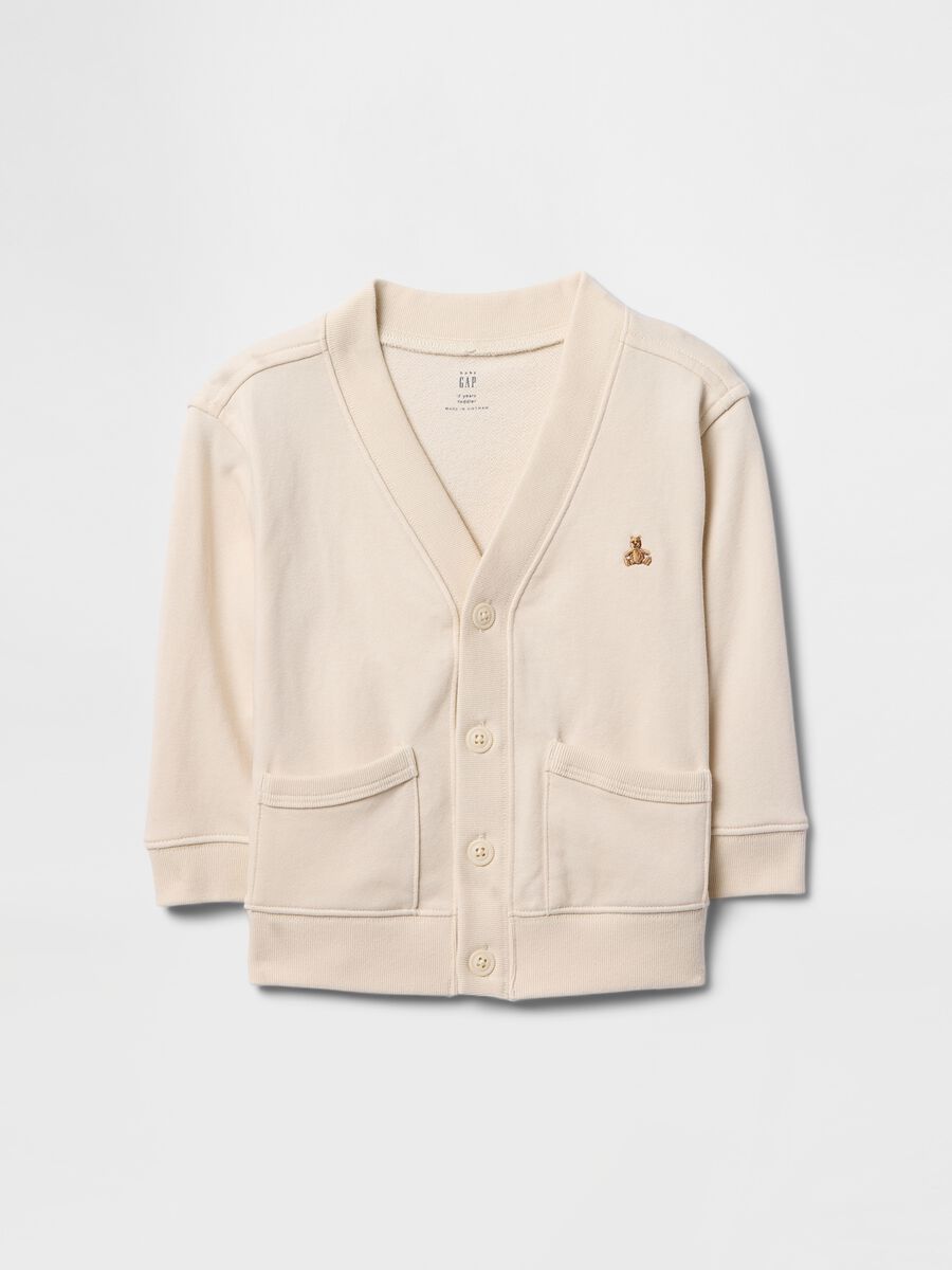 Cardigan beige in puro cotone per bambini Bimbo_0