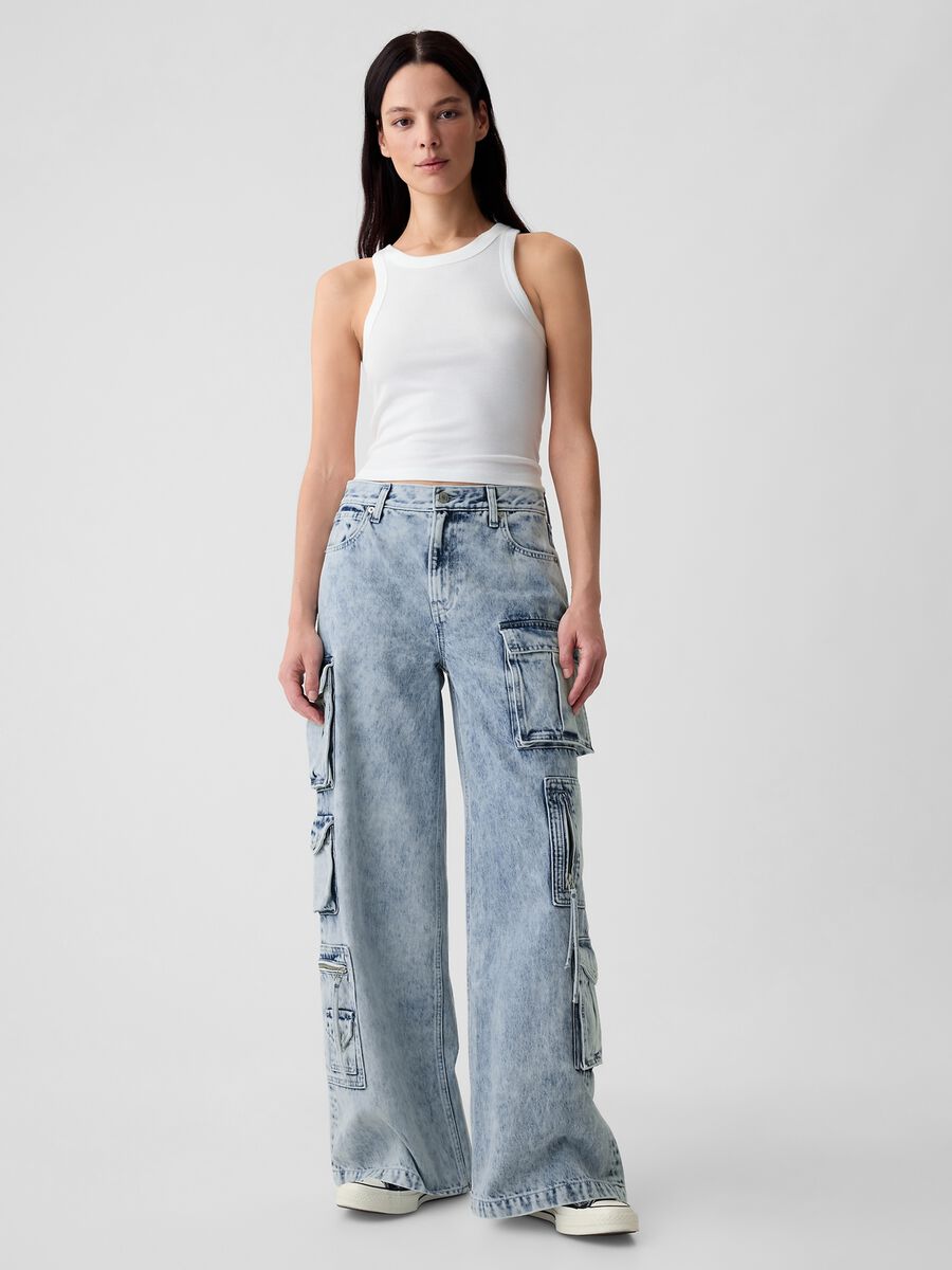 Jeans cargo baggy fit multitasche Donna_0
