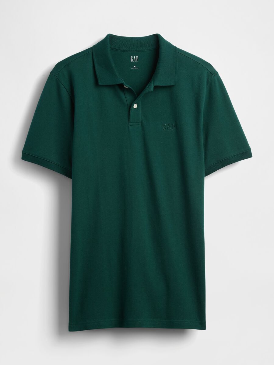 Polo verde a maniche corte elasticizzata Uomo_3