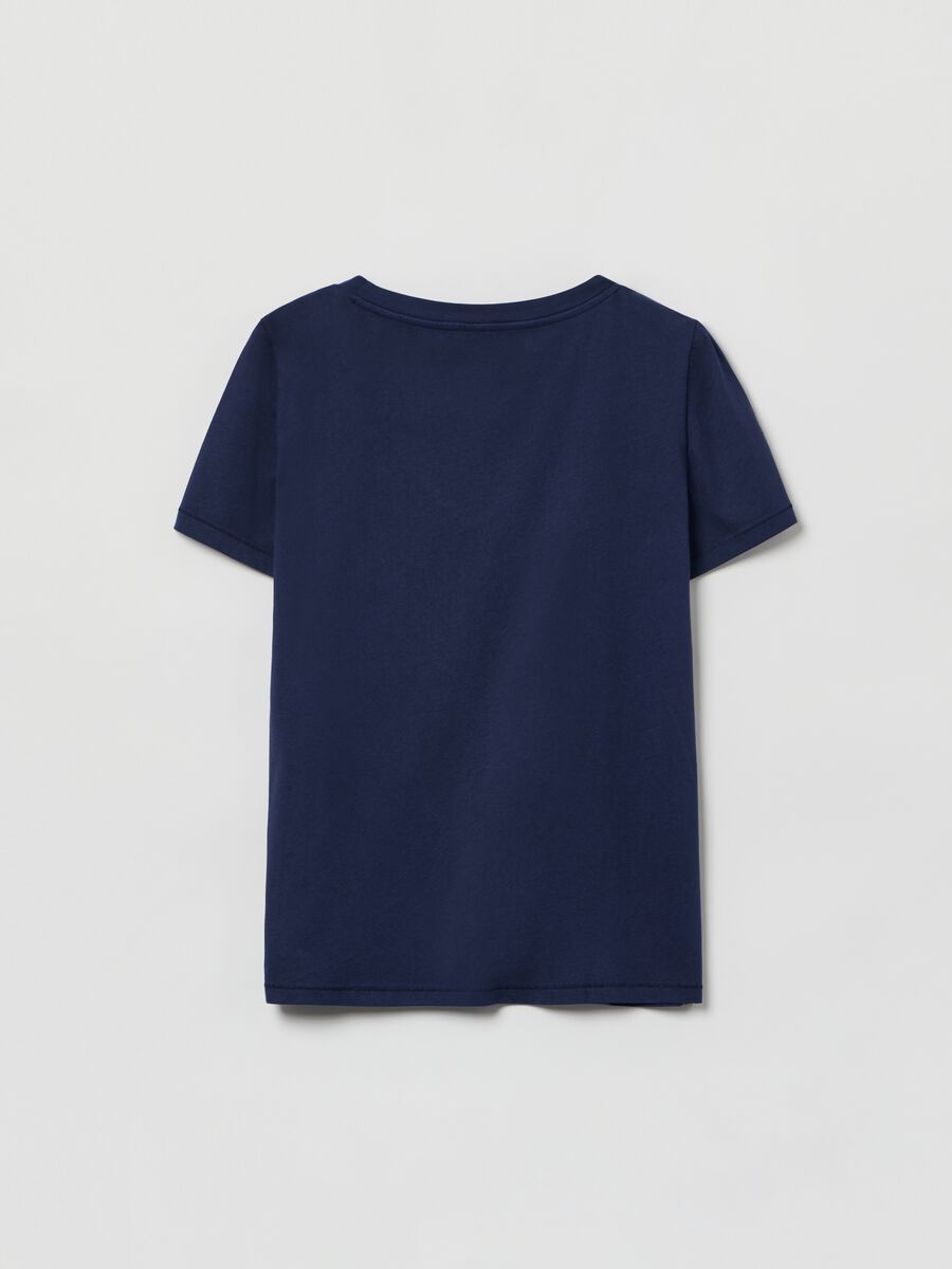 T-shirt in cotone bio con scollo a V Donna_2