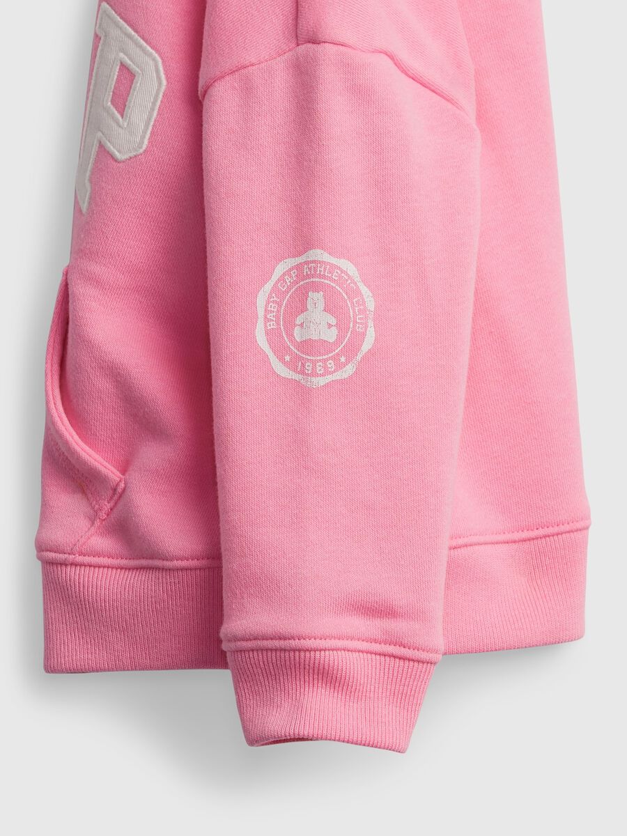 Full-zip plush hoodie with logo patch Newborn_2
