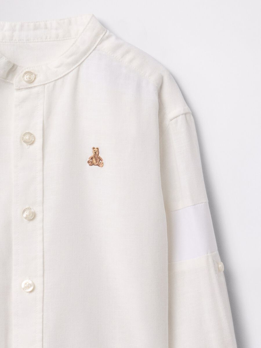 Camicia bianca in lino e cotone per bambini GAP Kids Bimbo_2