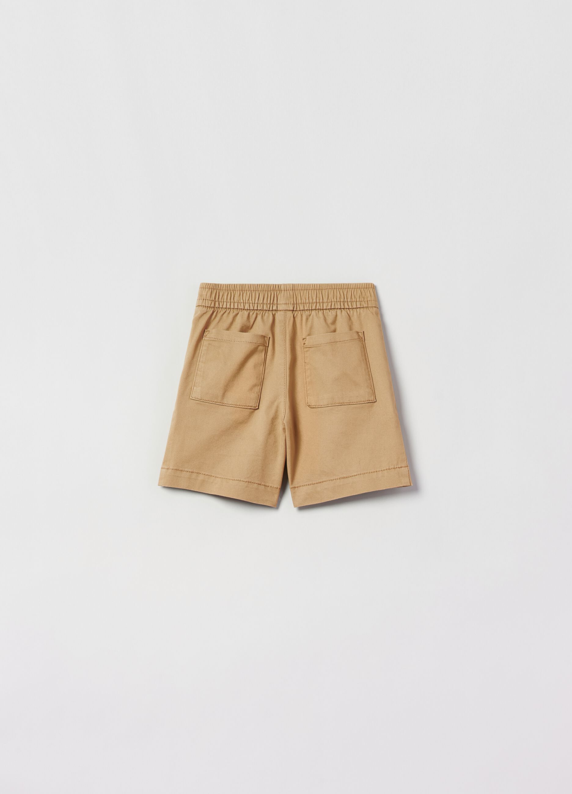 Shorts in cotone stretch con coulisse _1