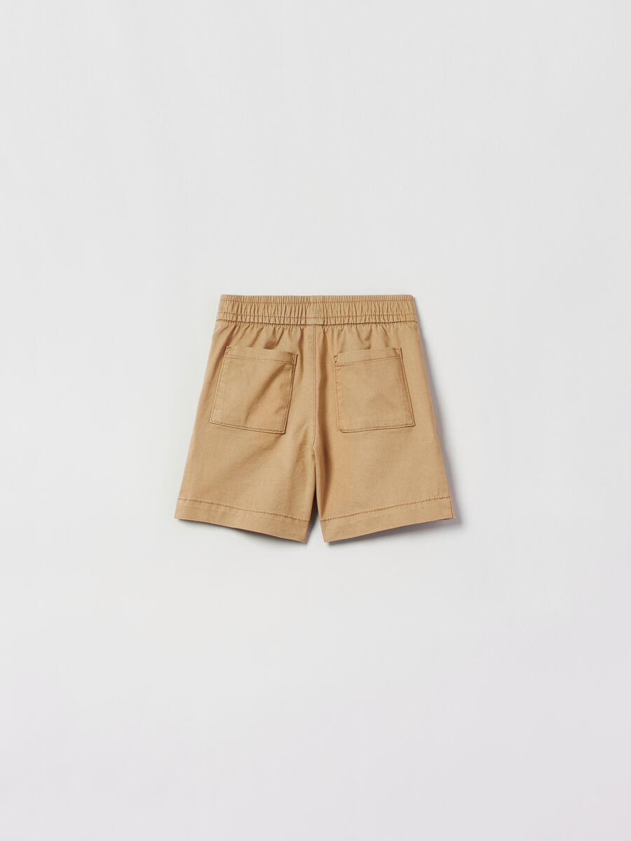 Stretch cotton shorts with drawstring Newborn Boy_1