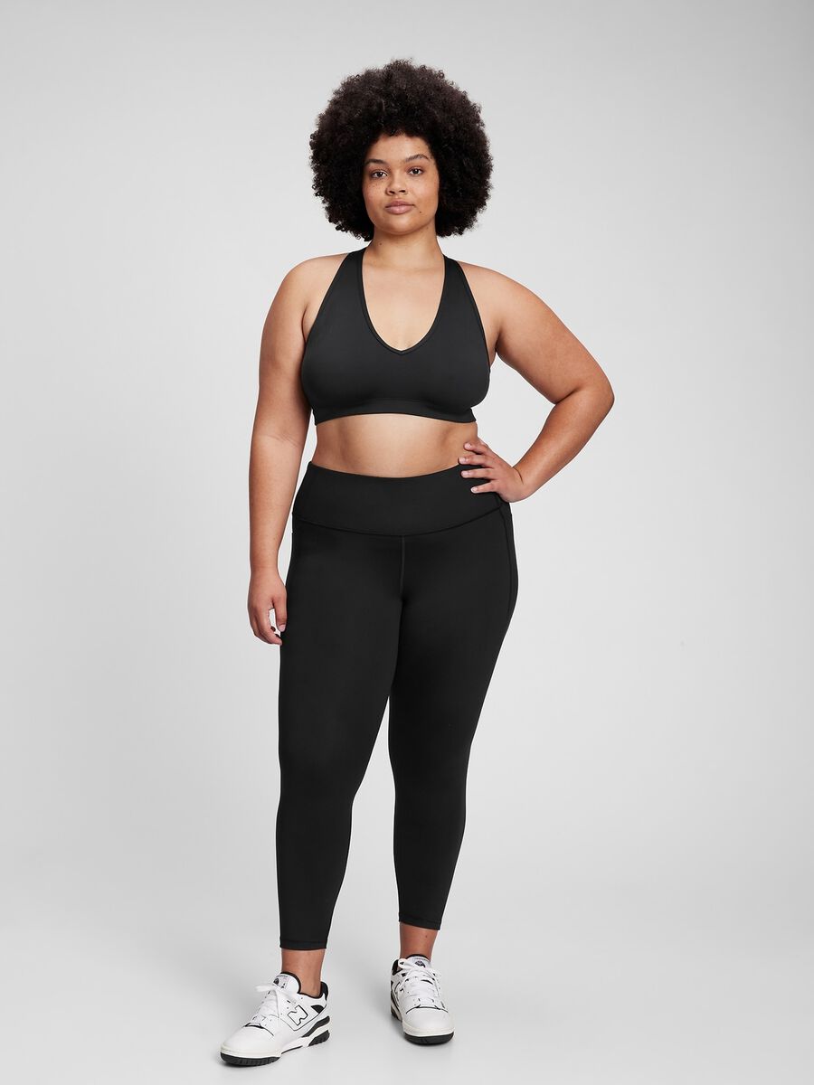 Leggings a vita alta tinta unita Donna_2
