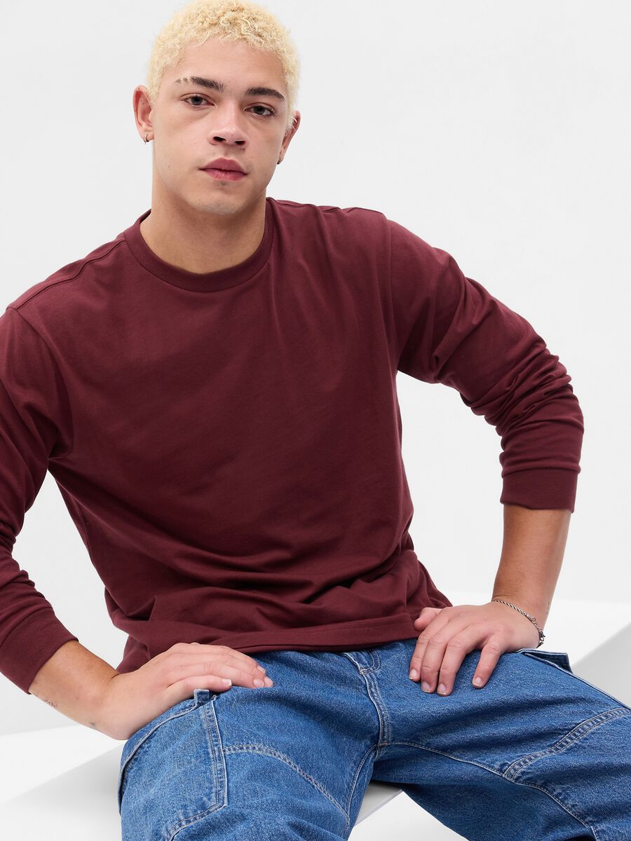 T-shirt a maniche lunghe in cotone bio Uomo_0
