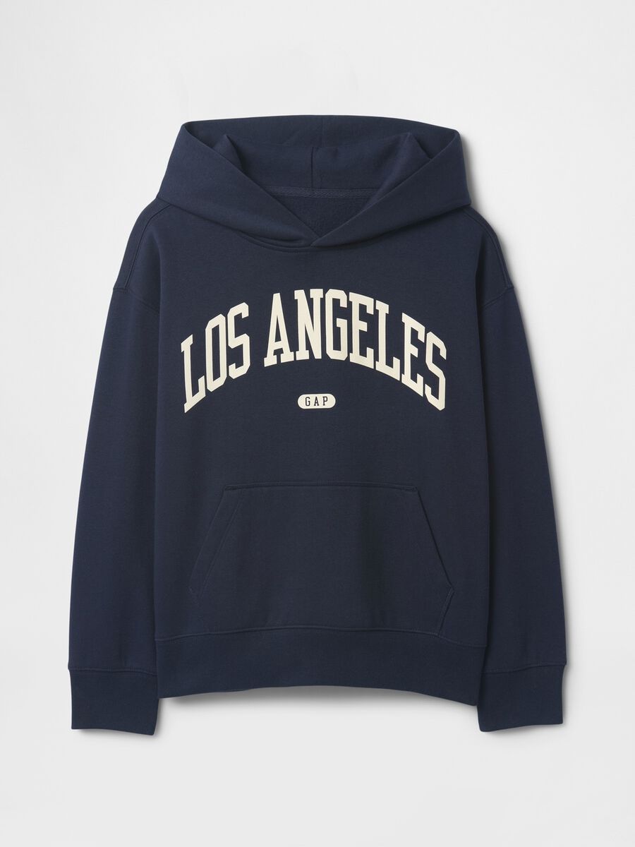 Felpa con cappuccio blu Los Angeles GAP Kids Bambino_4