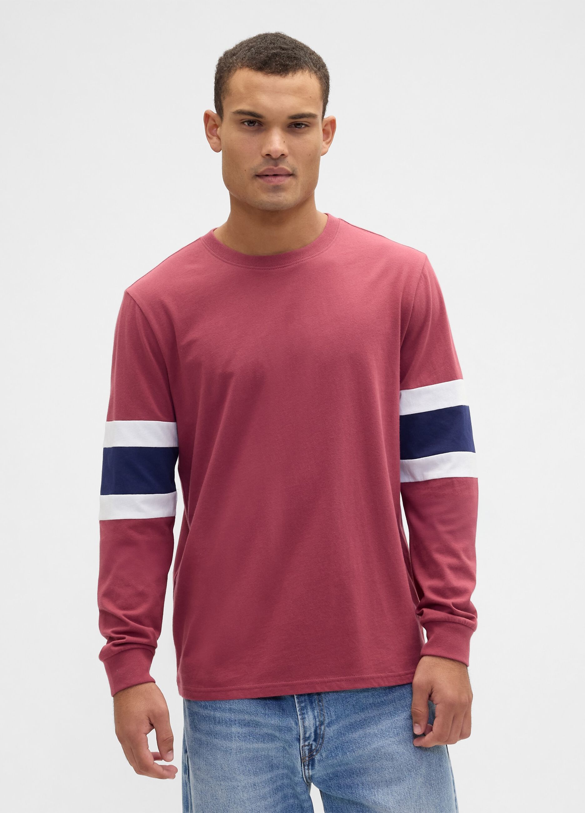Maglia manica lunga rossa in cotone