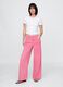 Pantaloni wide leg in denim rosa Gap_0