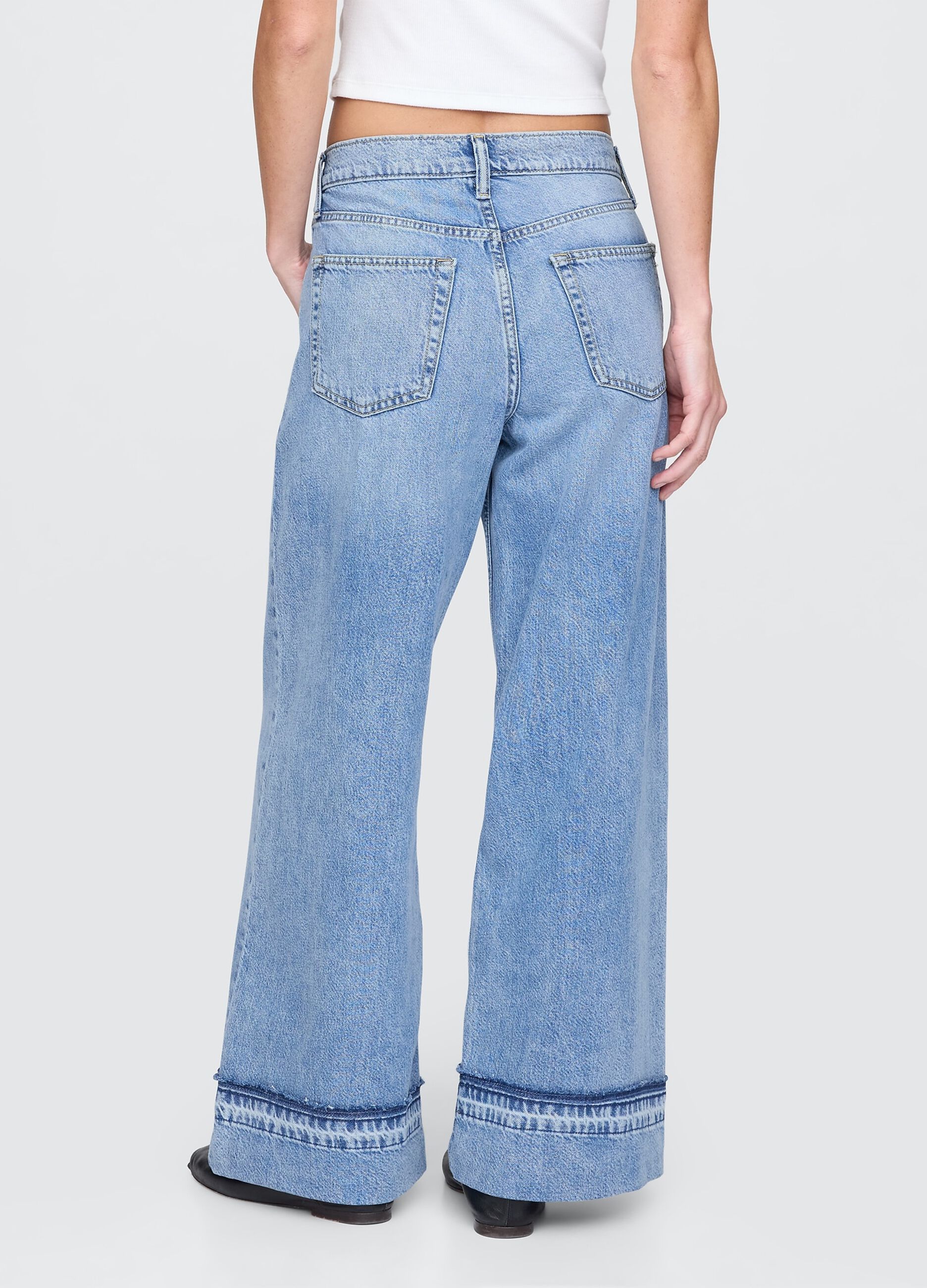 Jeans a gamba larga in denim Gap_3