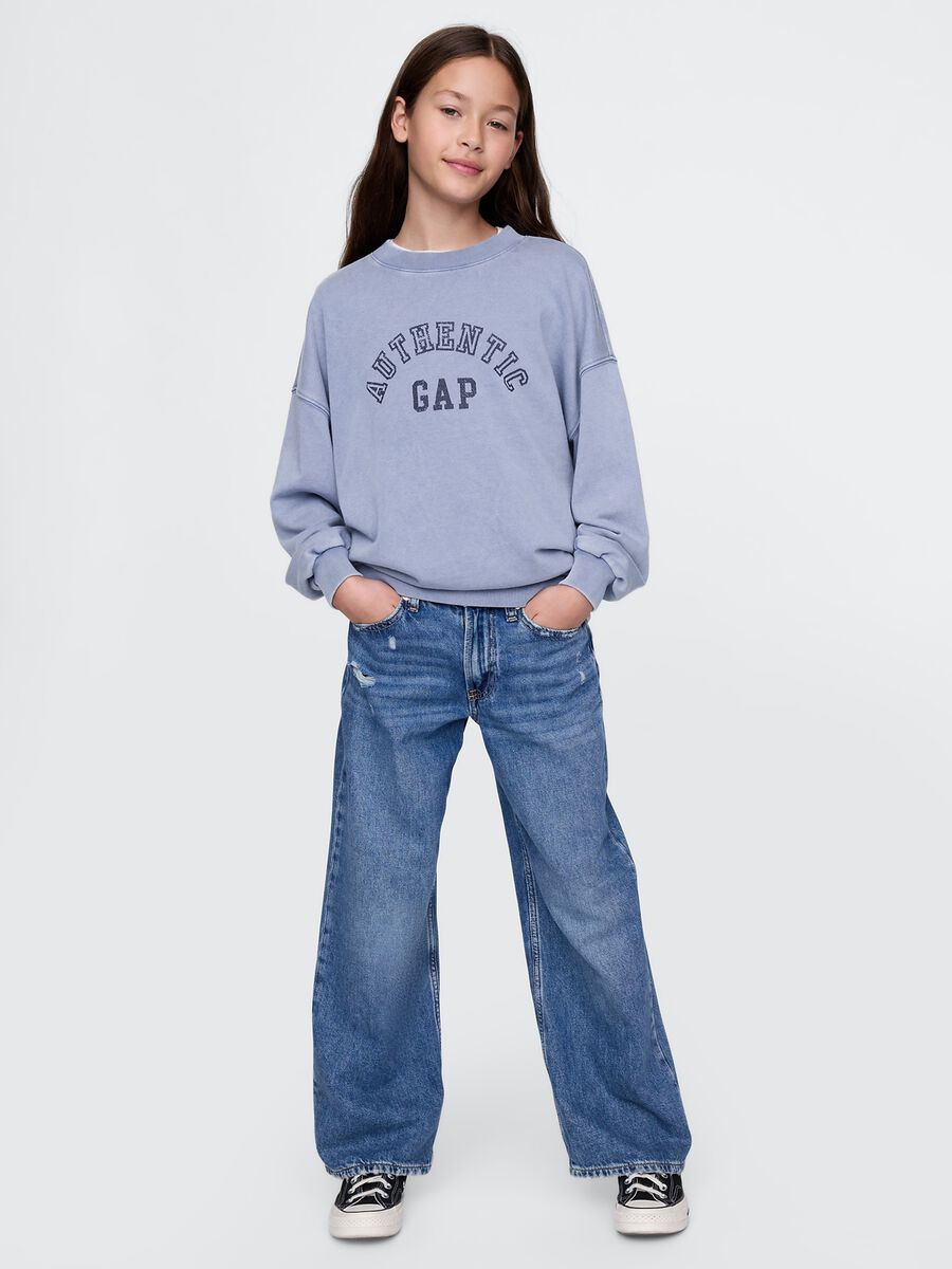 Felpa azzurra con logo Authentic GAP Bambina_1