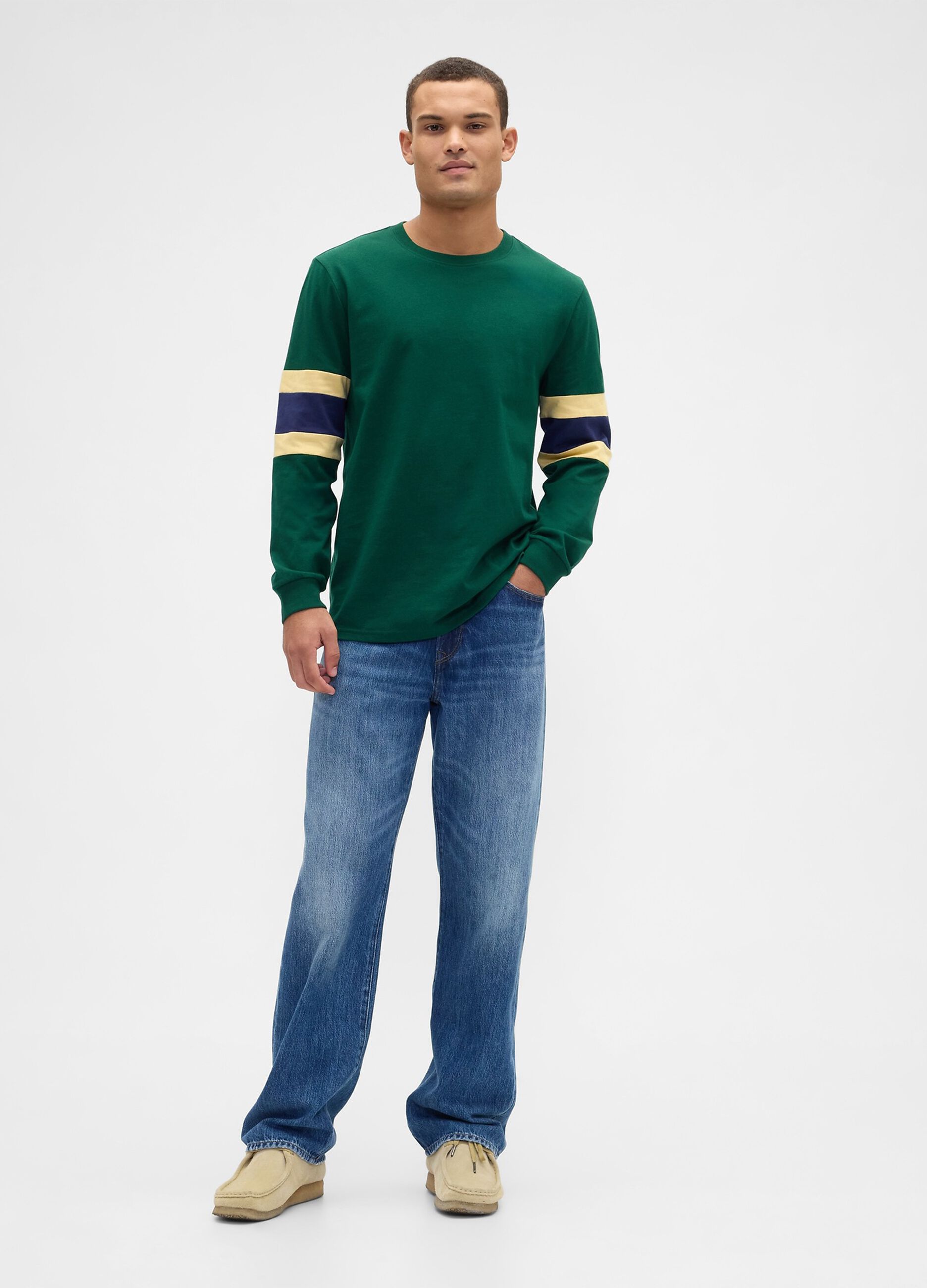 Maglia verde a maniche lunghe in cotone_2