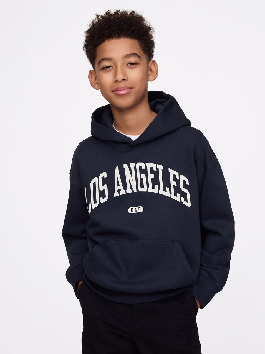 Felpa con cappuccio blu Los Angeles GAP Kids Bambino_0