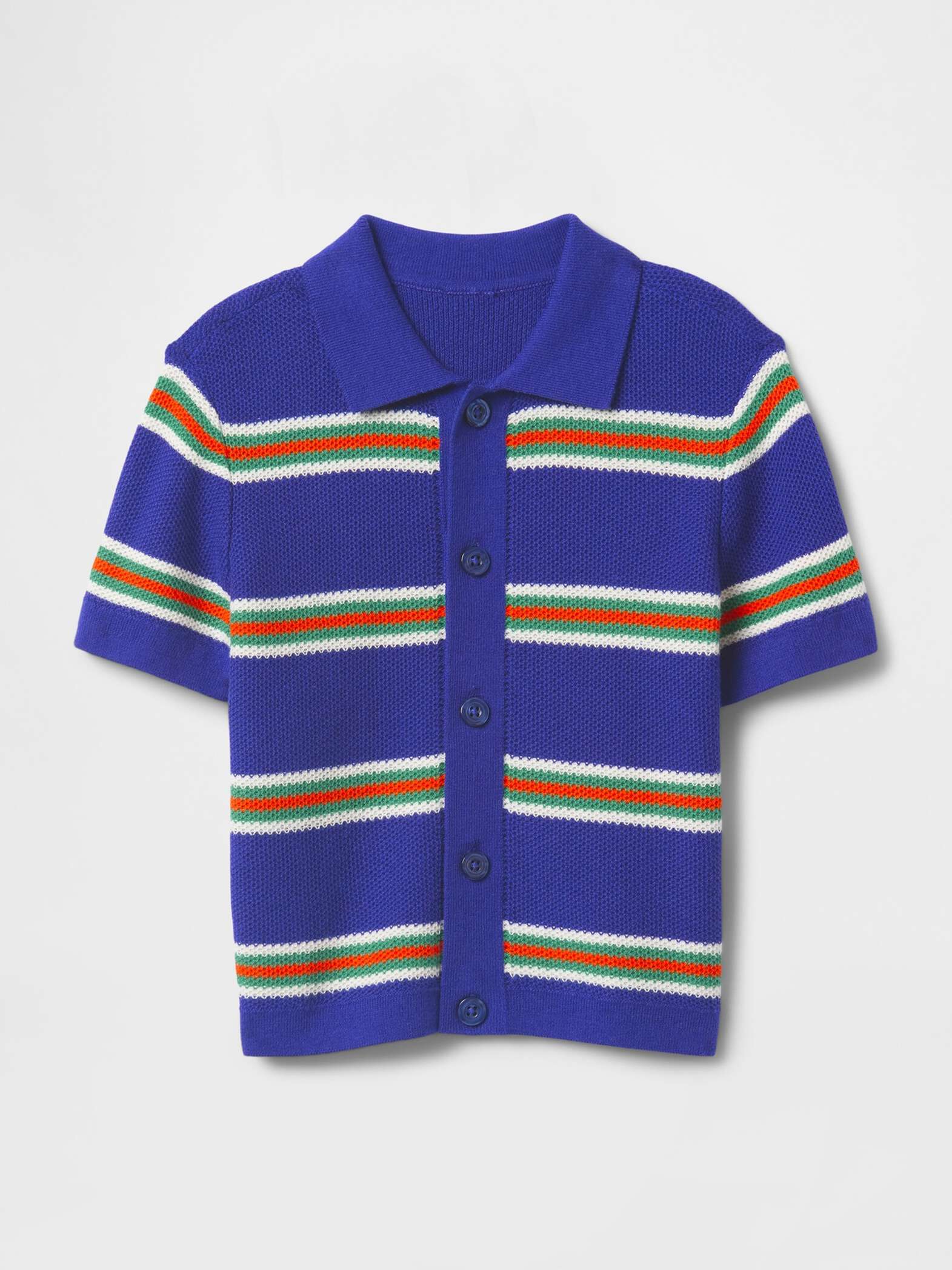 Polo a righe multicolor in puro cotone_1