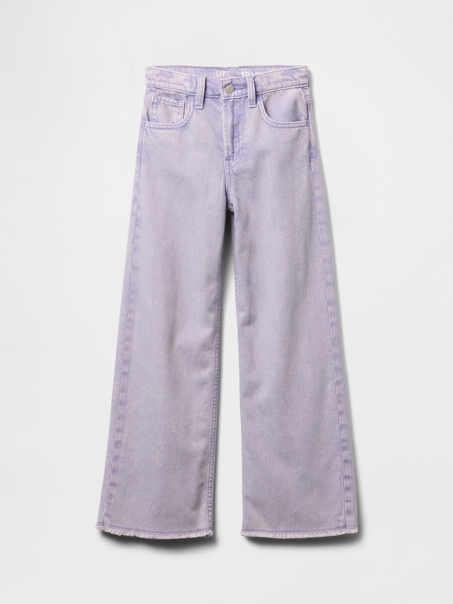 Jeans lilla wide leg in cotone e Lyocell Bambina_3