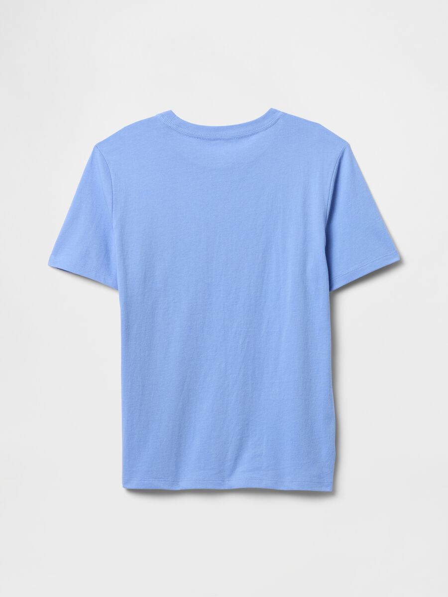 T-shirt a maniche corte azzurra in cotone Bambino_1