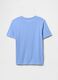 Short sleeve blue cotton T-shirt_1