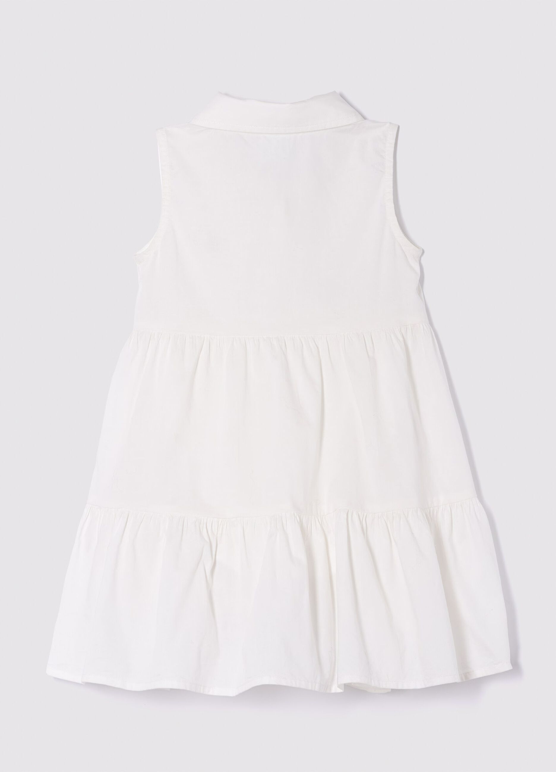 Abito bianco in cotone a balze_1