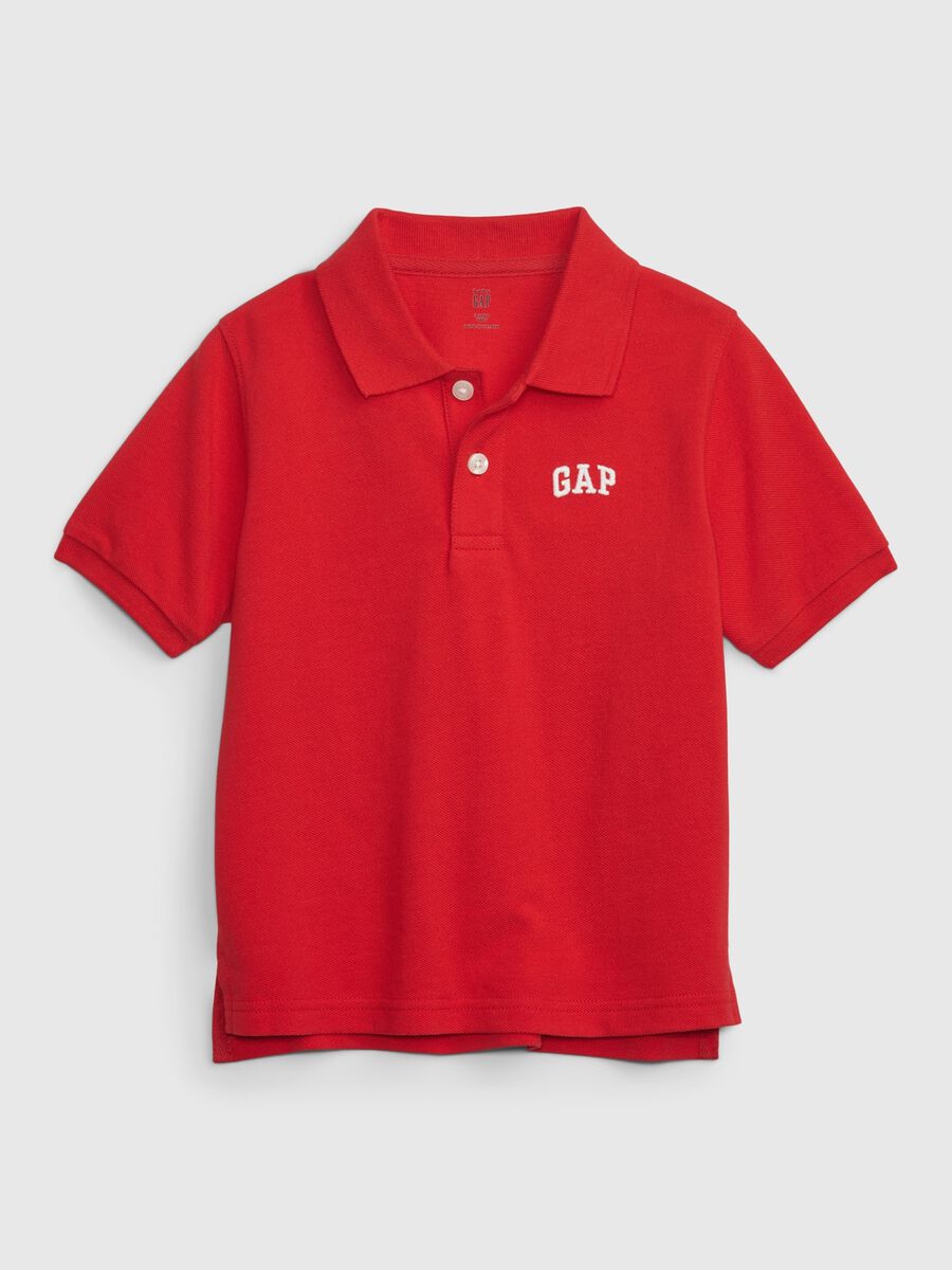 Regular fit pure cotton polo with logo Baby Boy_0