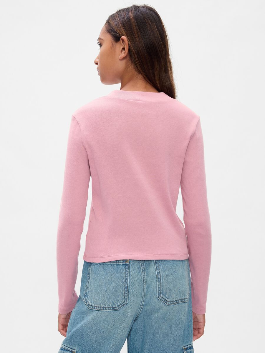 T-shirt mock neck con maniche lunghe Bambina_1