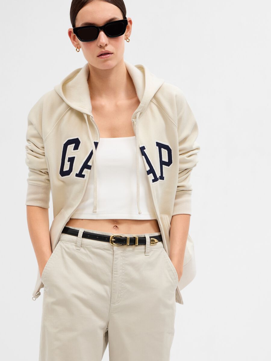 Full-zip sweatshirt with raglan sleeves and logo embroidery Woman_0
