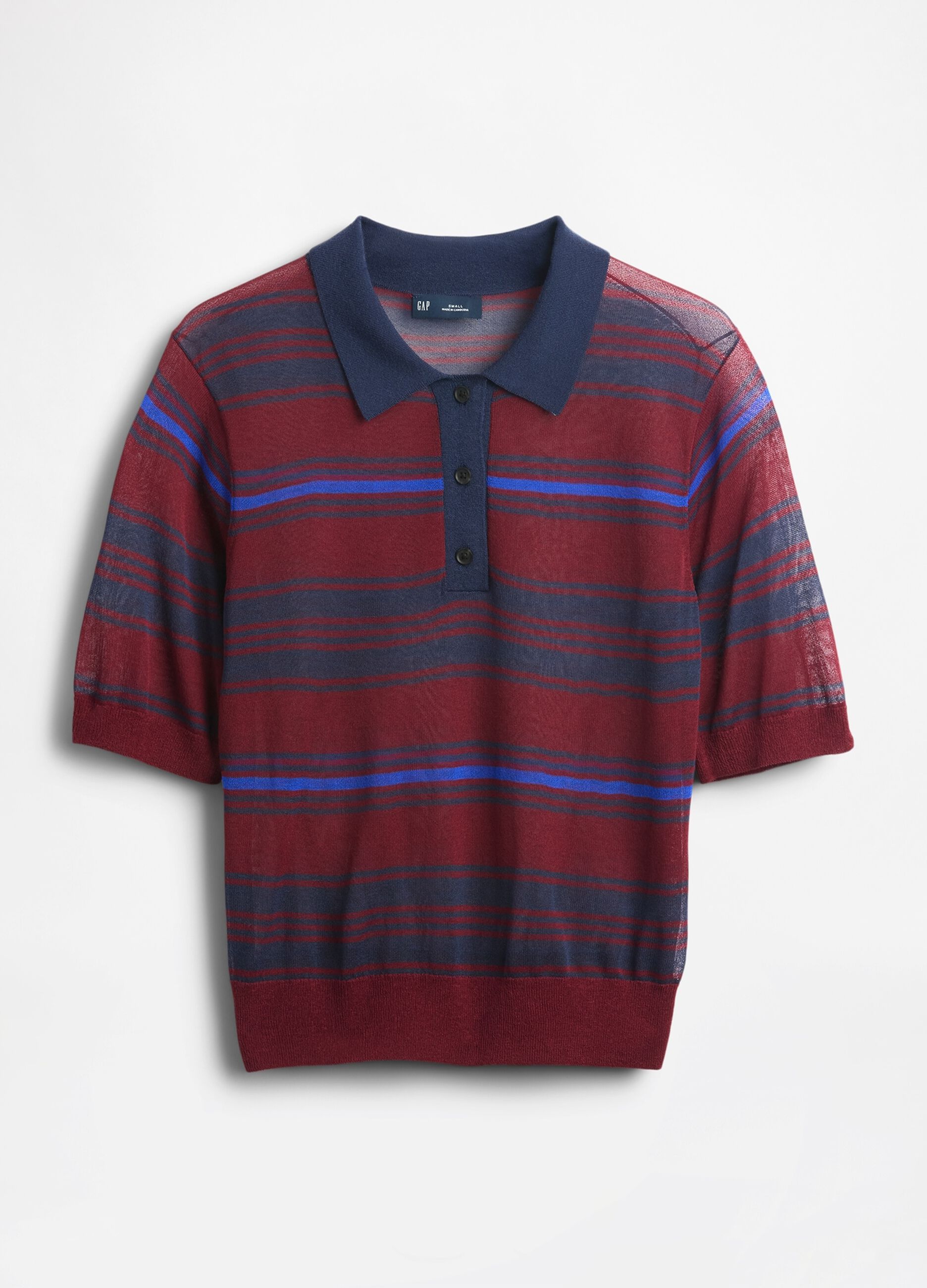 Polo a maniche corte rossa in maglia_3