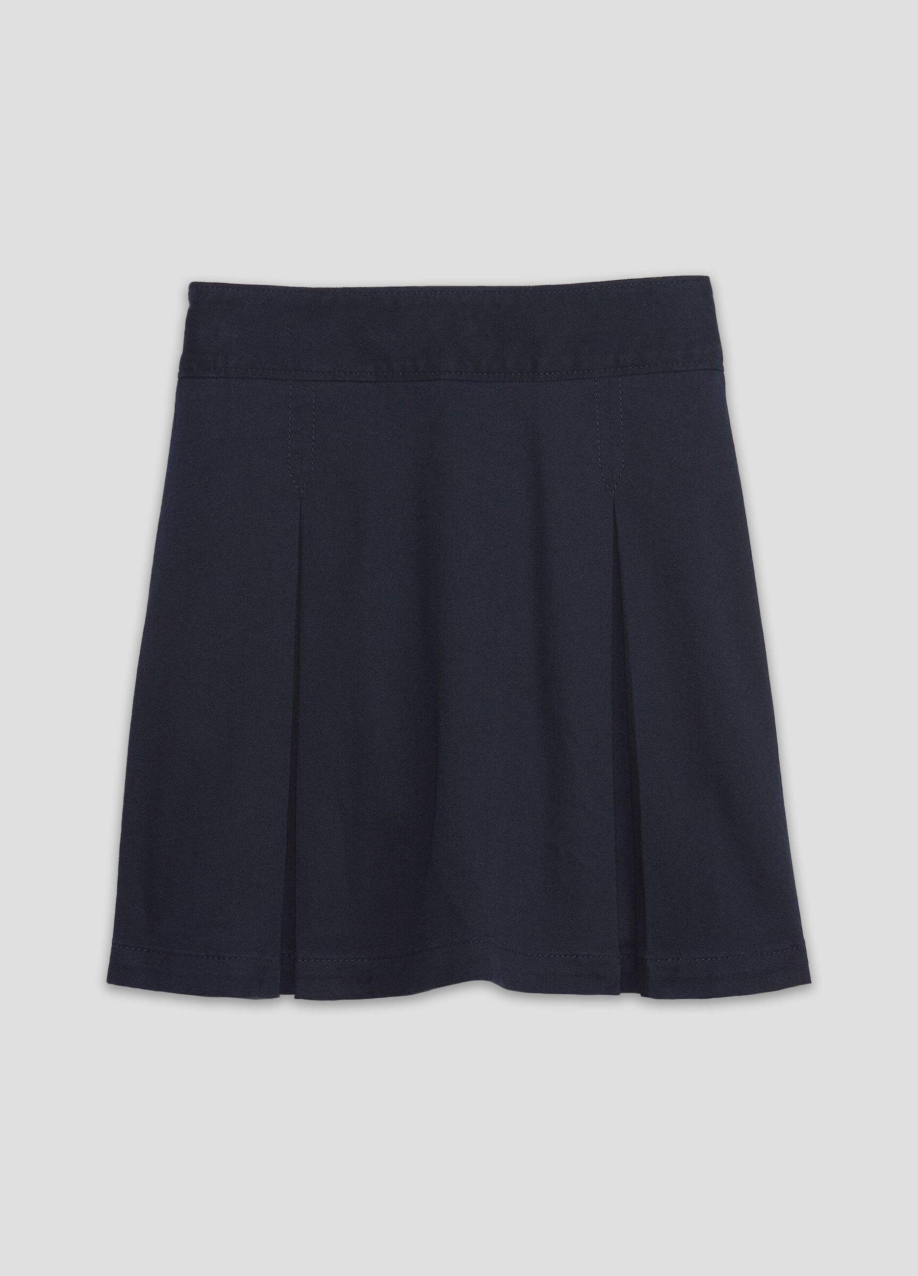 Stretch cotton skirt with darts_1
