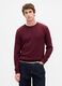 Maglione girocollo bordeaux in puro cotone_0