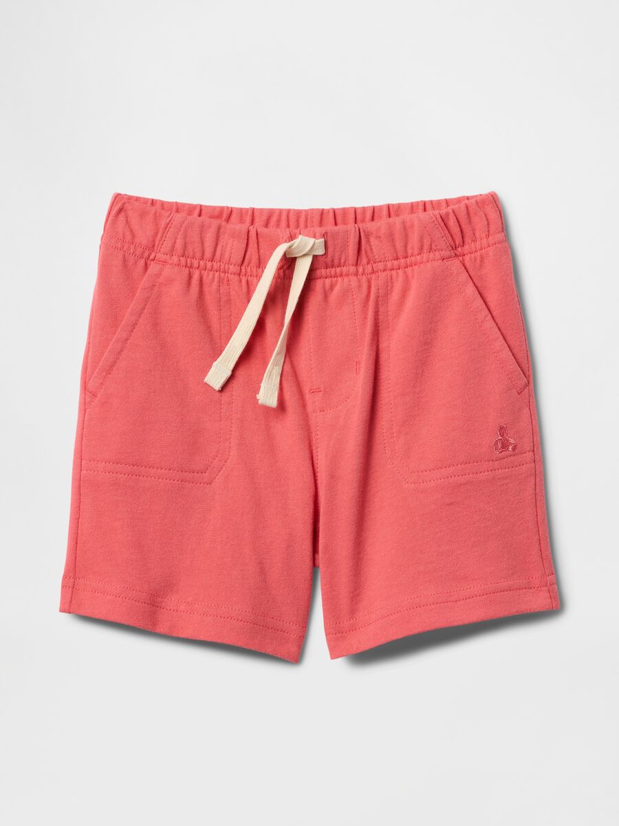 Shorts rosa con vita elasticizzata Bimbo_0