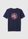 T-shirt in cotone stampa globo terrestre e logo_0