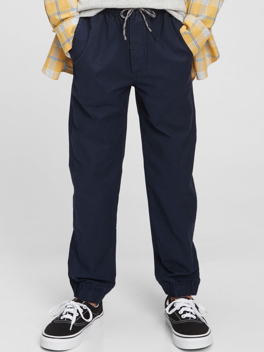 Joggers in cotone stretch con coulisse Bambino_0