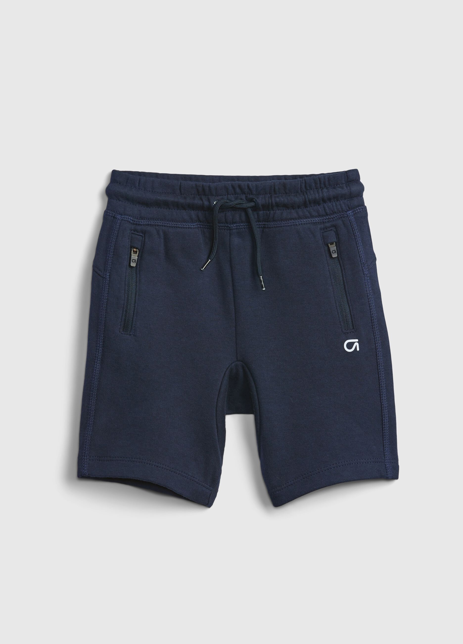 Technical fabric shorts with drawstring