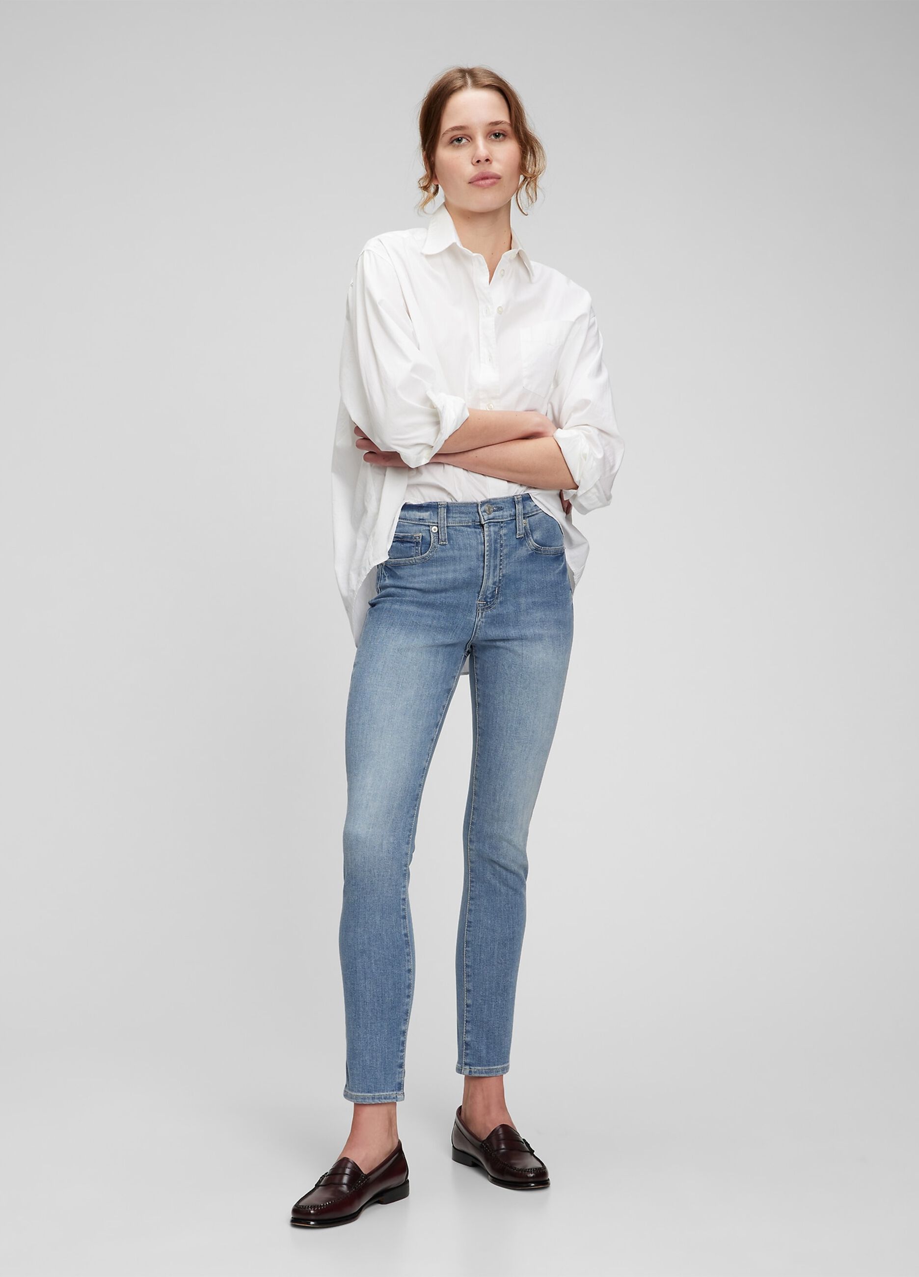 Jeans skinny fit stretch con scoloriture