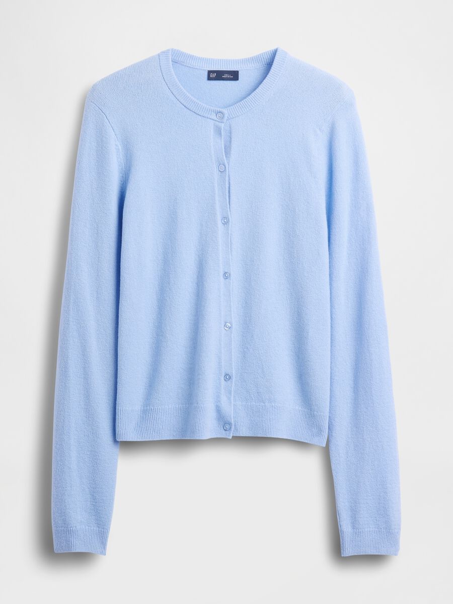 Cardigan azzurro in misto cotone Donna_3