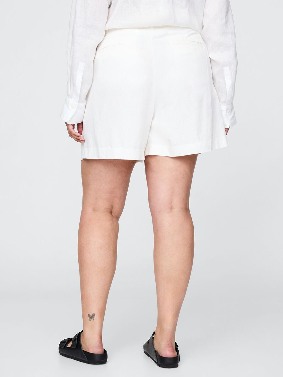 Shorts bianchi in lino e viscoso Gap Donna_6