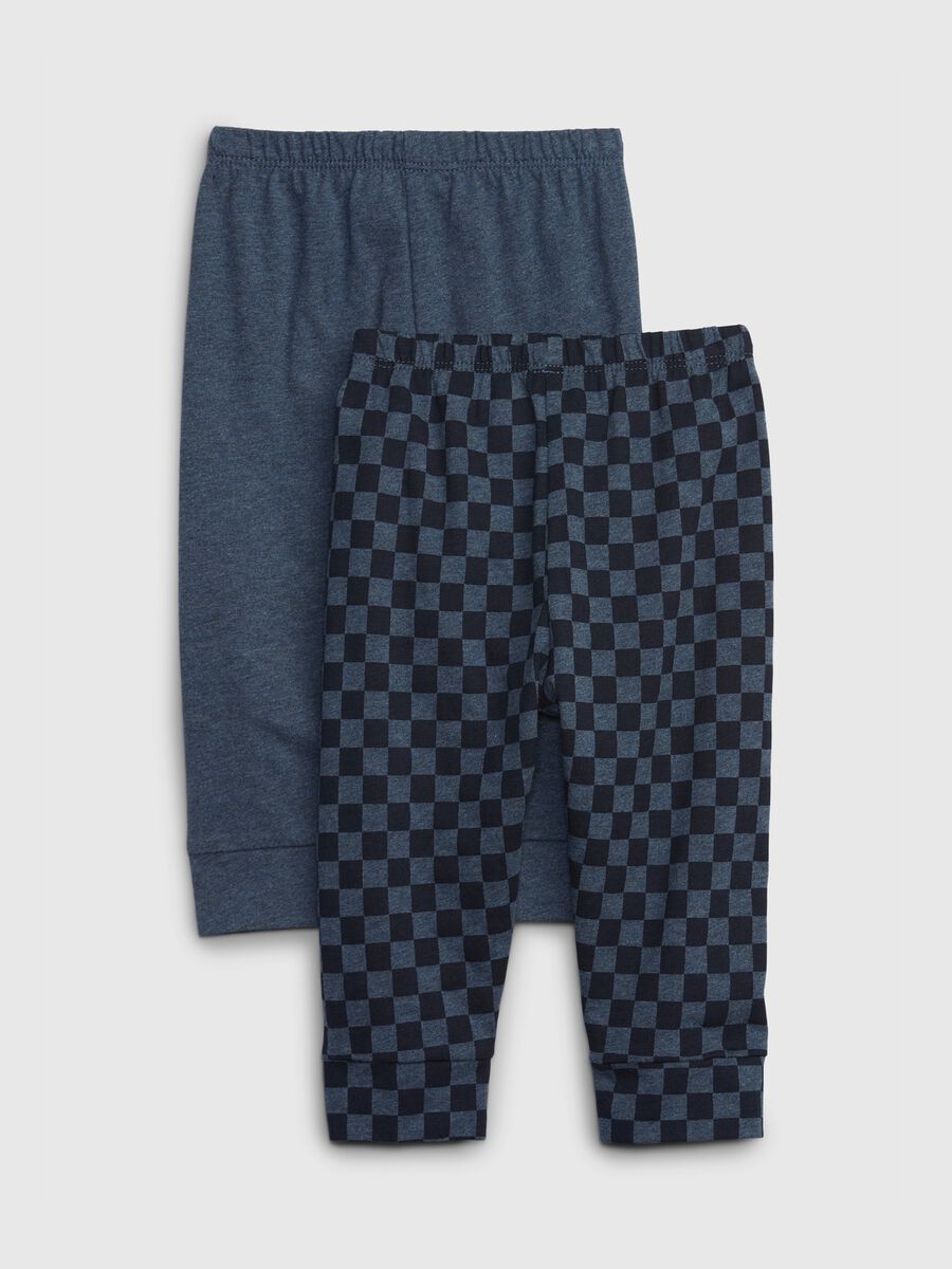 Two-pack organic cotton trousers with drawstring Newborn Boy_1