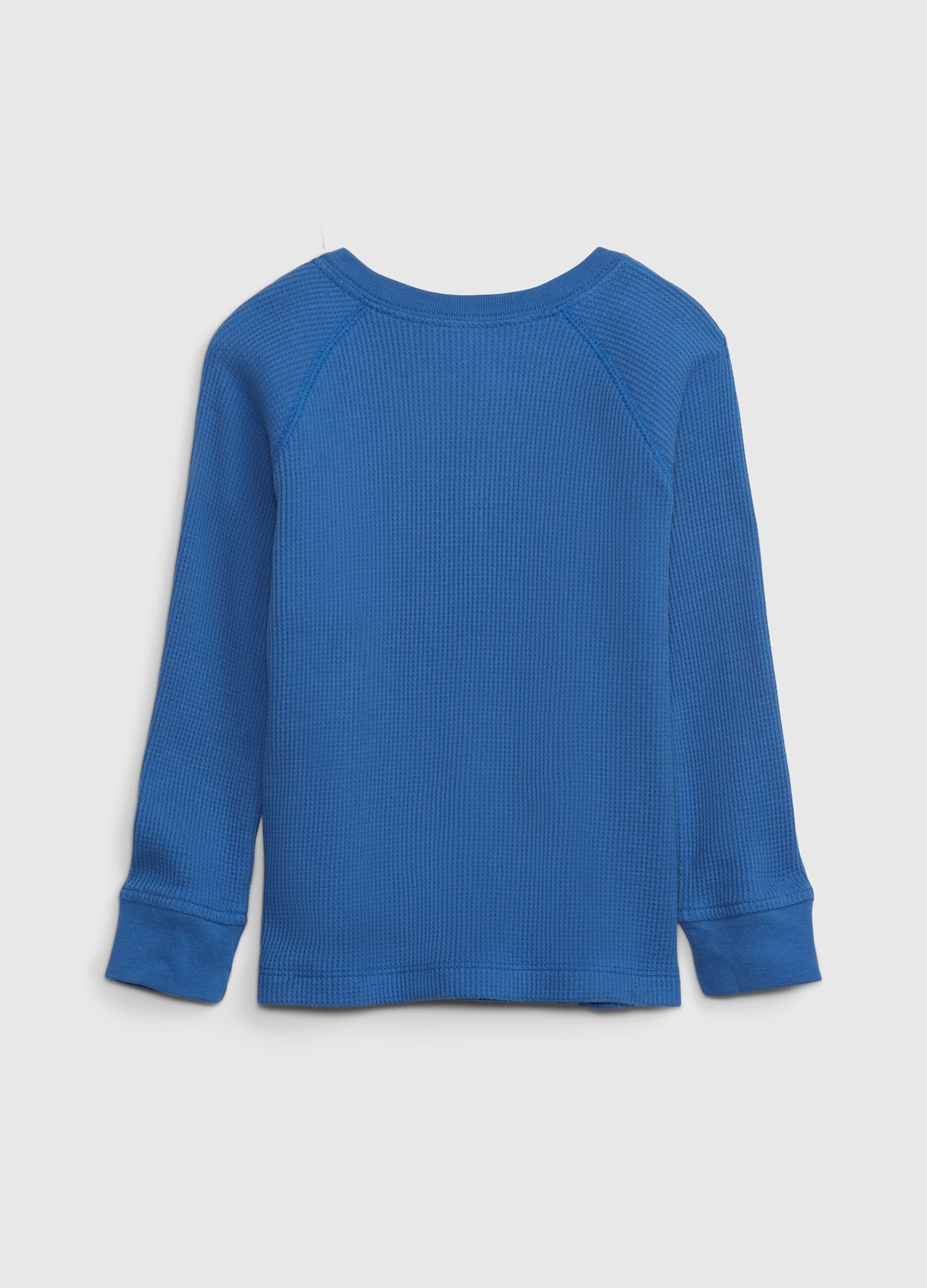 Long-sleeved T-shirt with waffle weave_1