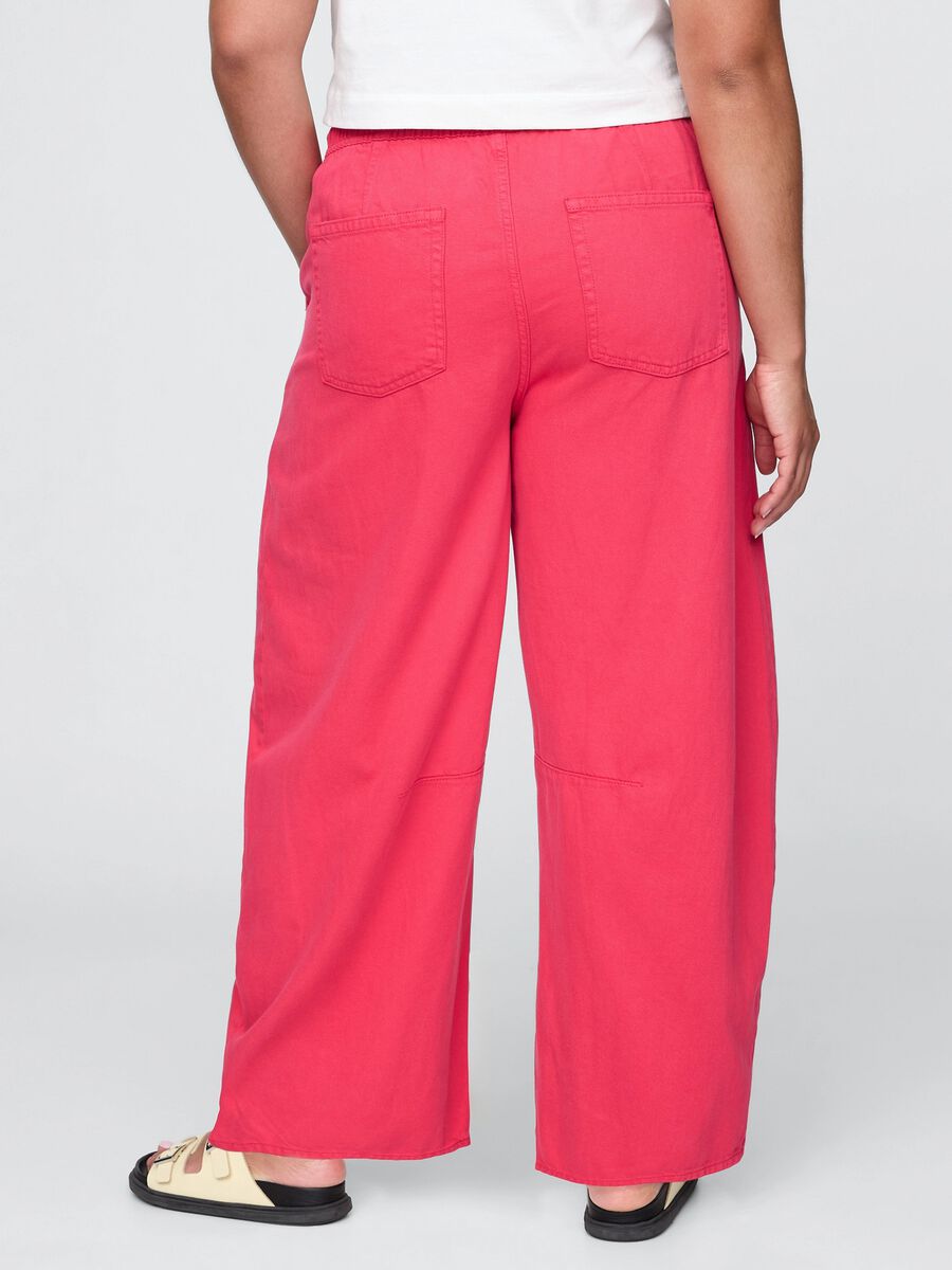 Pantaloni rosa in Lyocell e cotone Donna_5