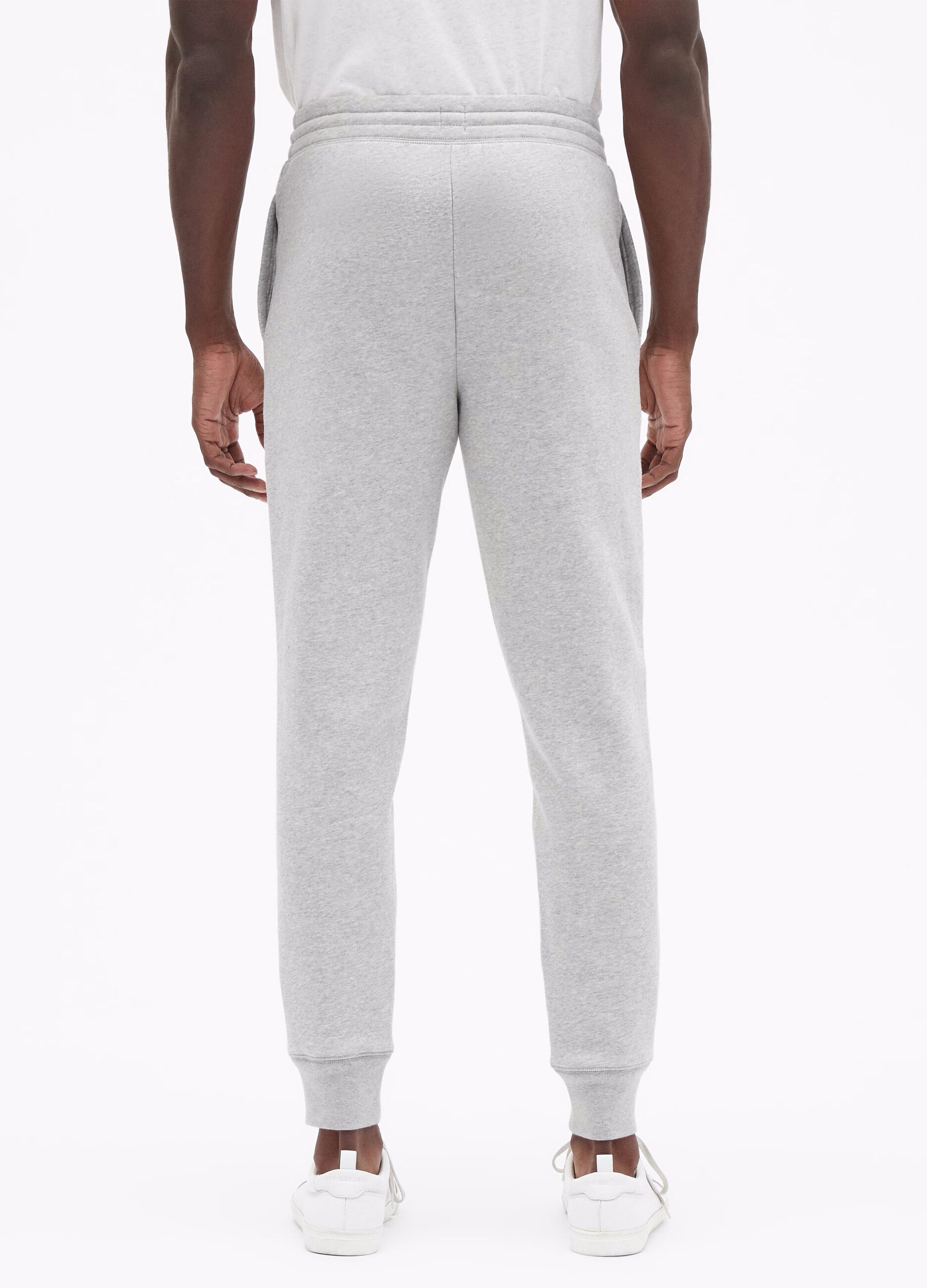 Joggers in felpa melange con ricamo logo_1