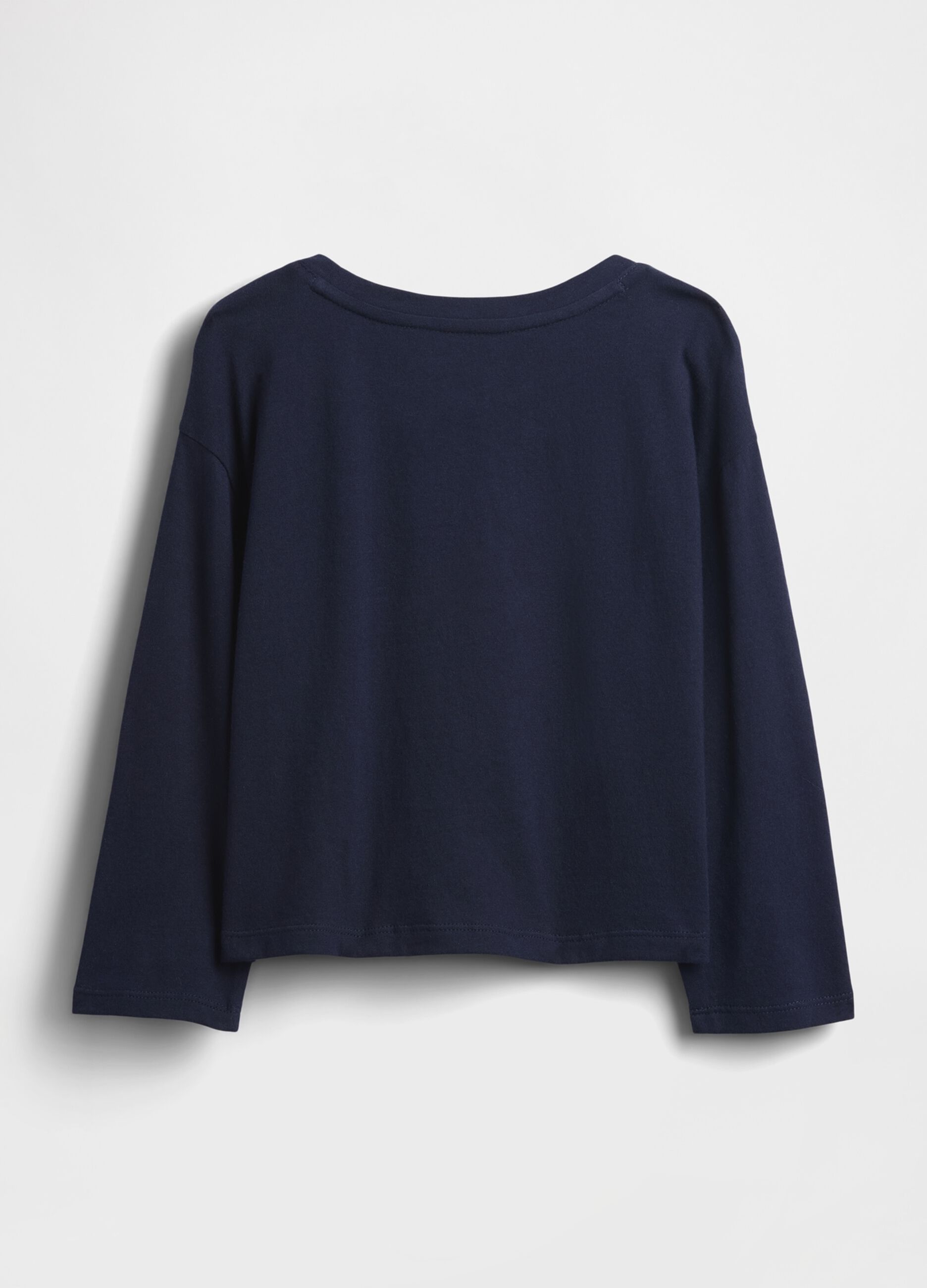 Long-sleeved blue cotton top