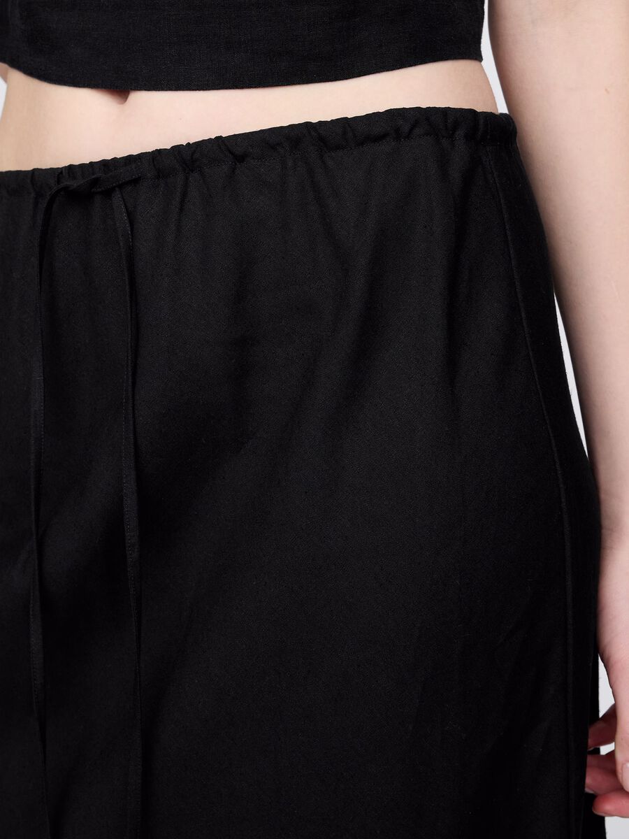 Gonna lunga nera in lino e viscosa Gap Donna_3