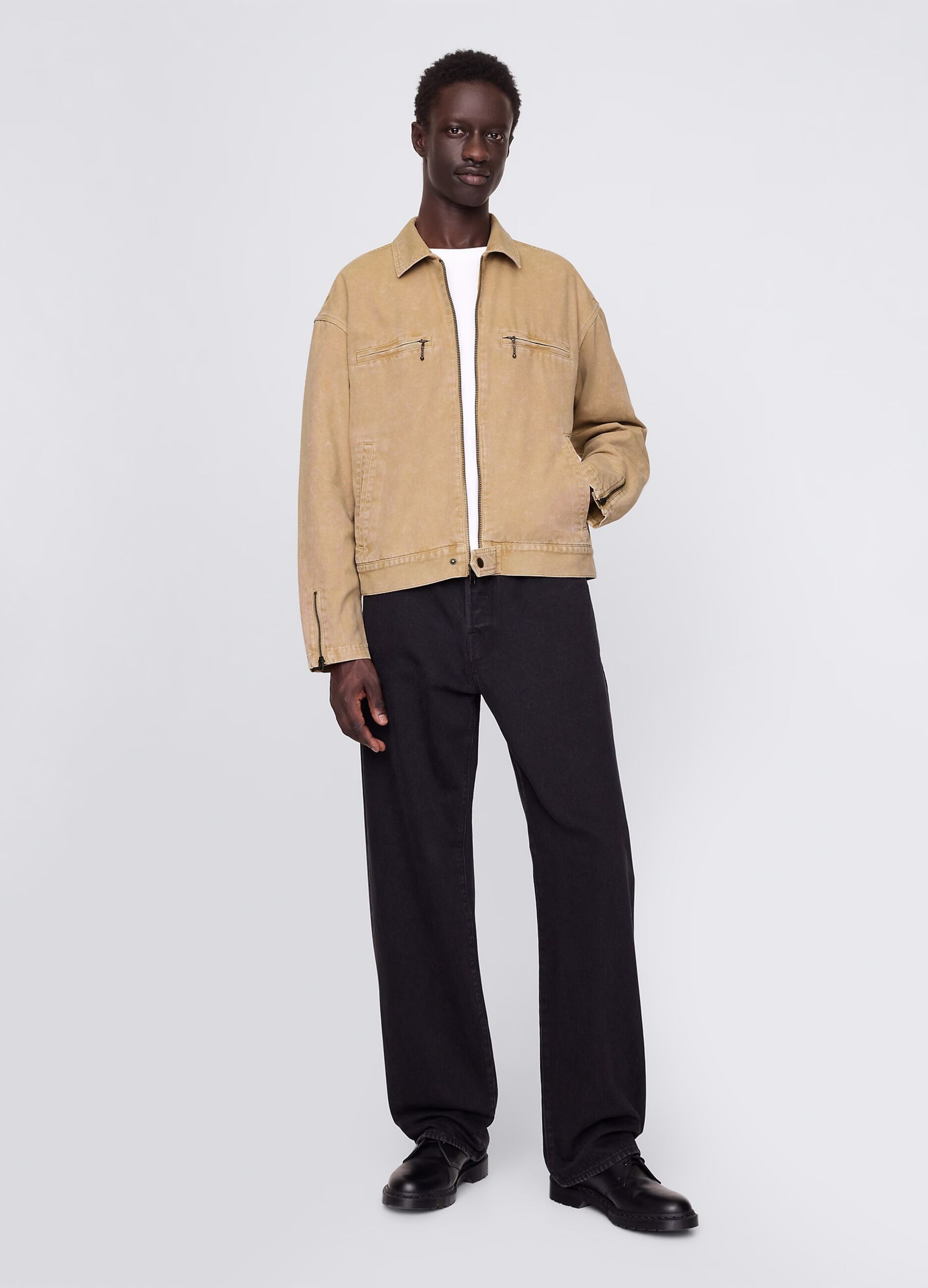 Giacca leggera beige in puro cotone_1