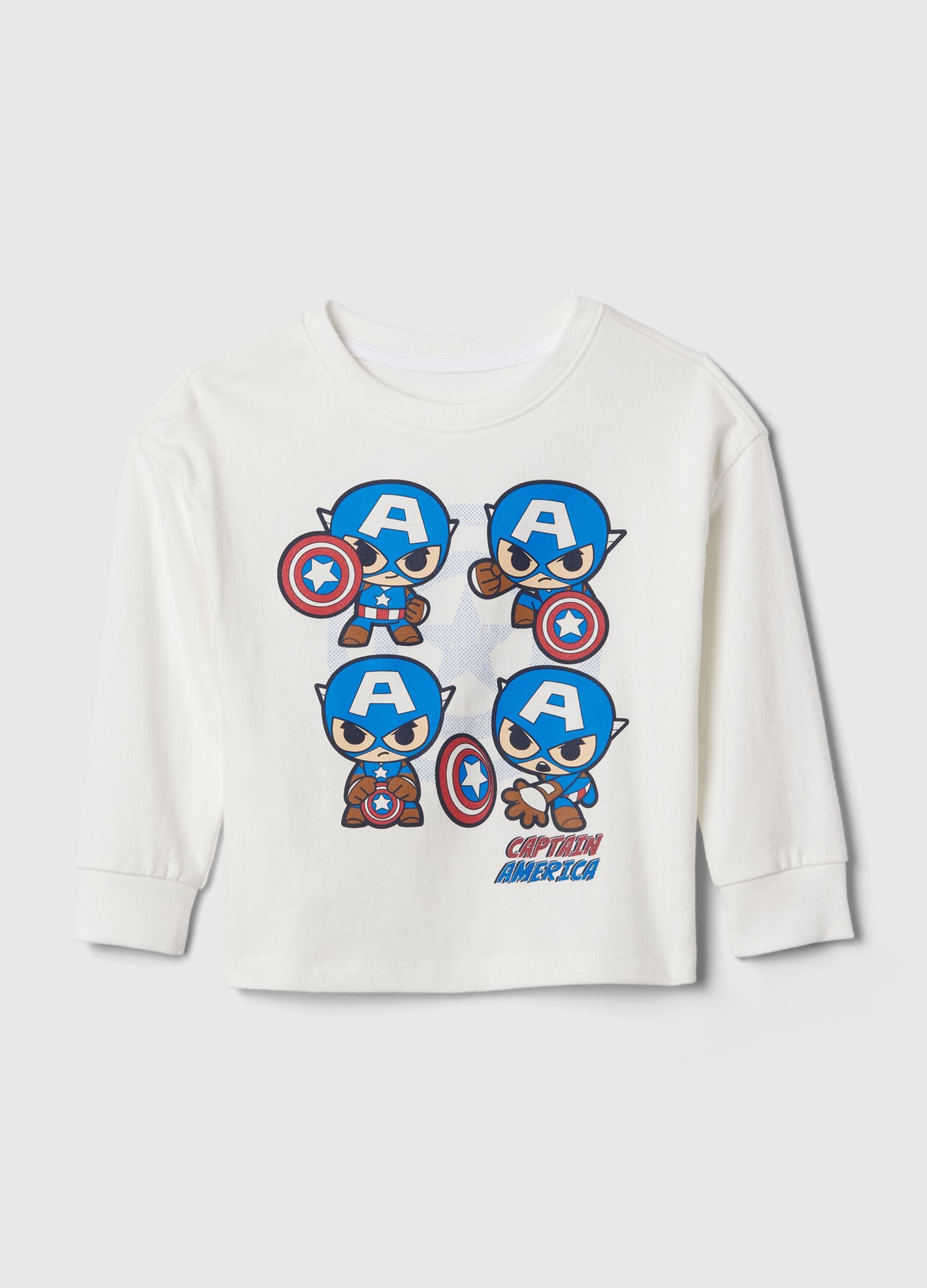 T-shirt in cotone con stampa Captain America