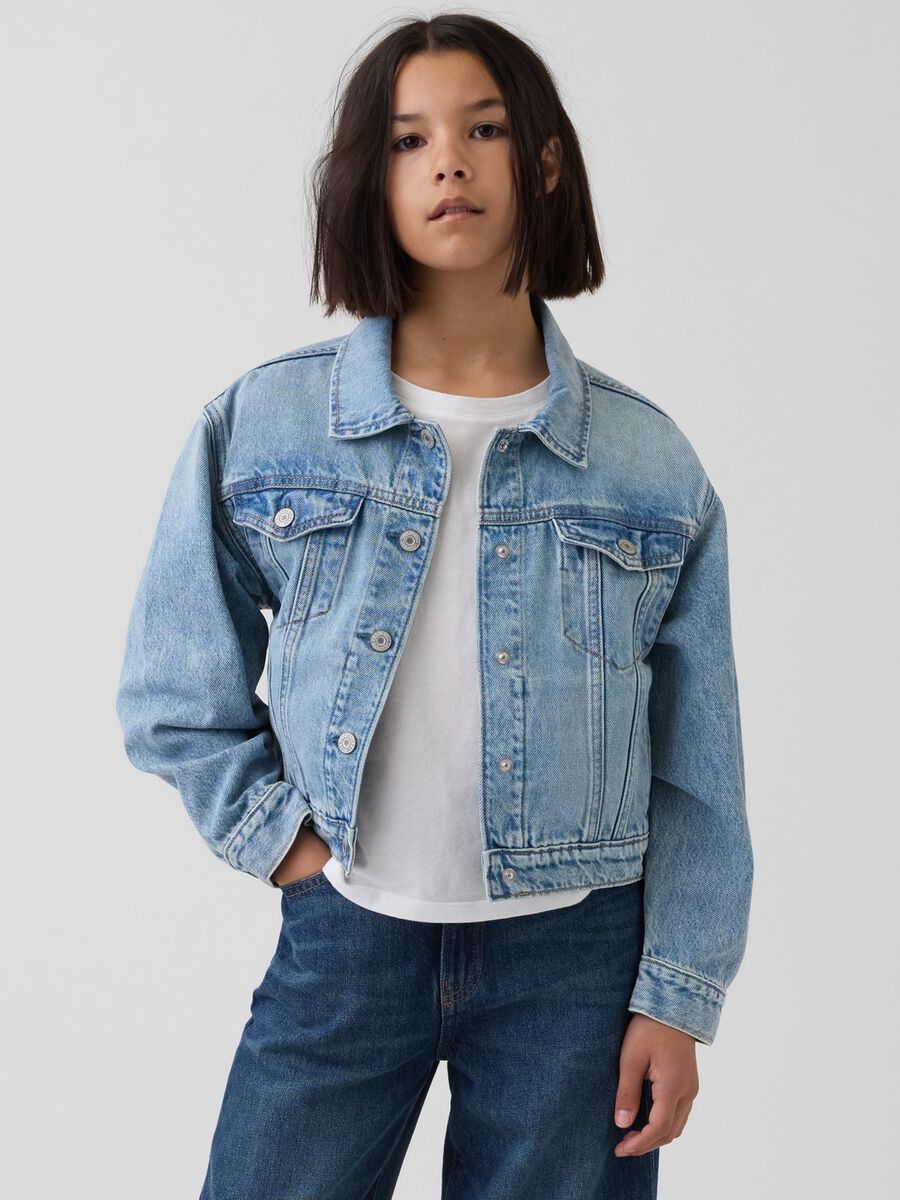 Pure cotton denim jacket Girl_0